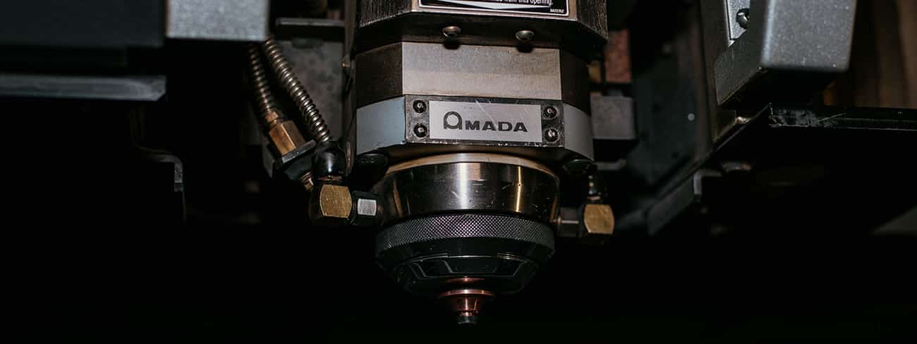 Close up photo of an Amada Laser head